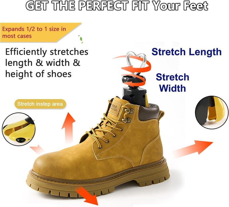 OPATER Shoe Stretcher Men Women Boot Stretcher Adjustable Width and Length Widener Expander Men Wide Feet Shoe Stretcher - Image 4